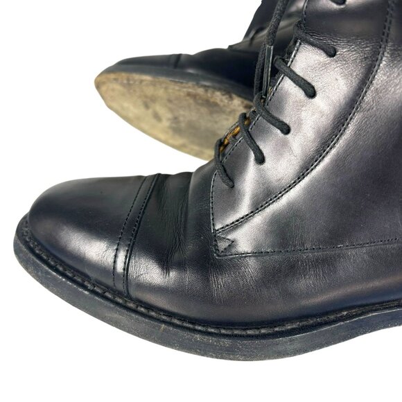 Gucci Black Boulanger Equestrian Tall Lace Up Leather Boots - Picture 12 of 16